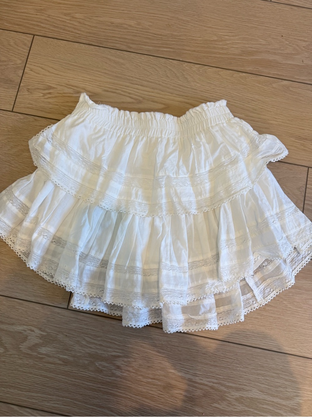 love shack fancy ruffle mini heritage skirt